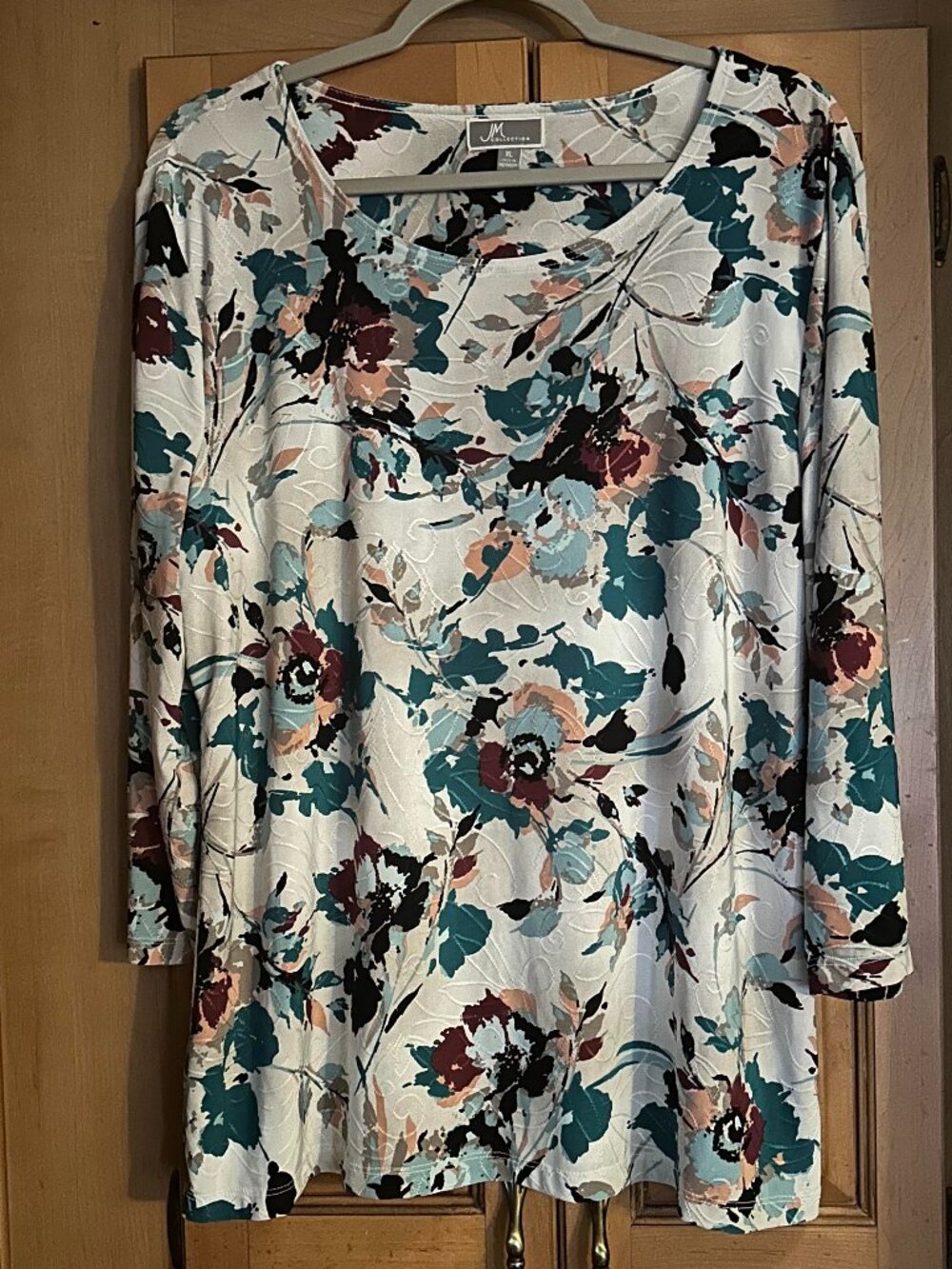 JM Collection Floral Colorful Top XL